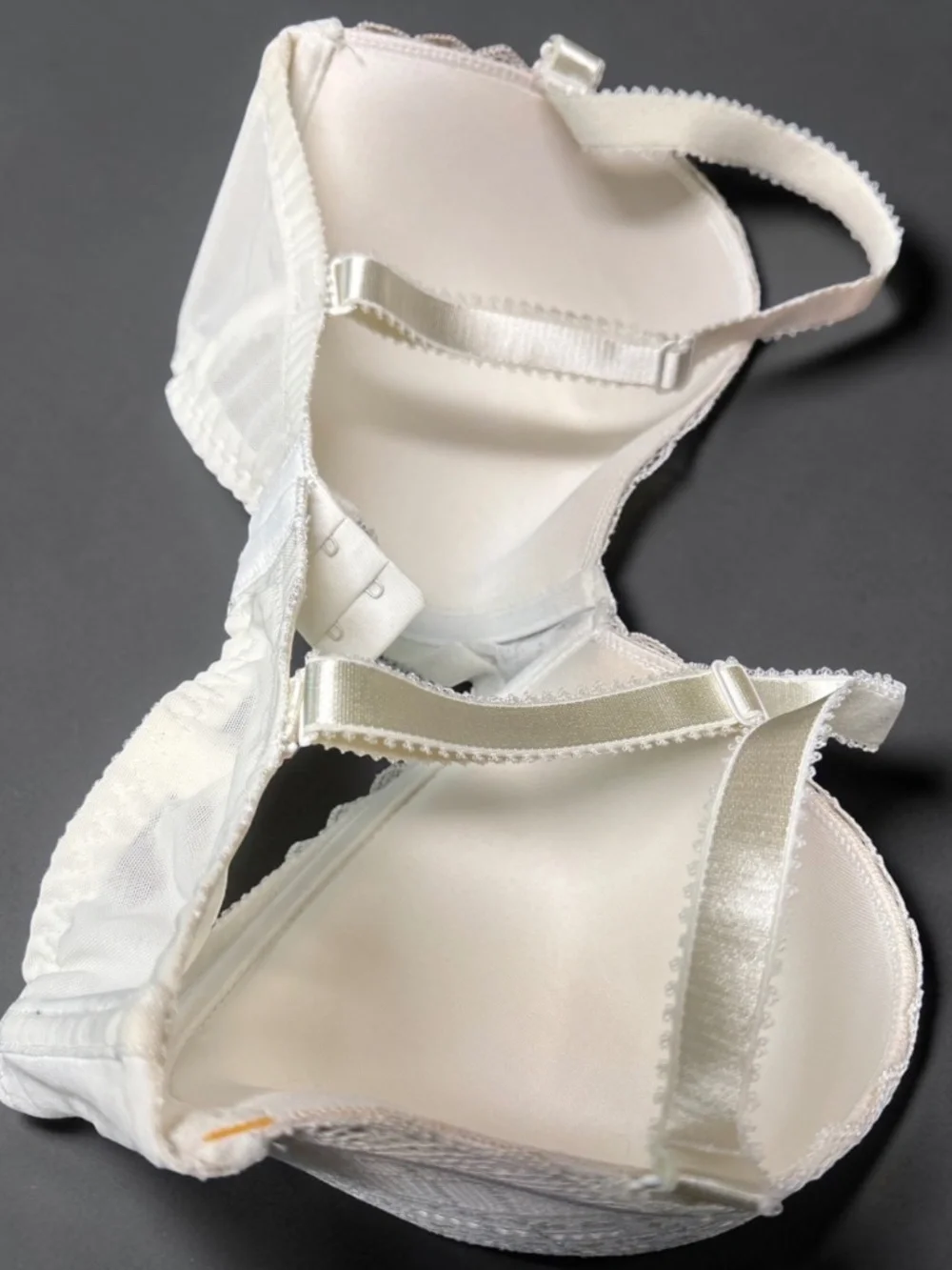 Ivory Lace Underwire Bra 34F Feminine Textured Bra